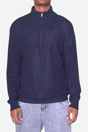 Basic - Half Zip - Strik - Navy